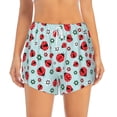thumbnail image 4 of Lsque Ladybugs And Flowers 1 Printed Women's Running Shorts with Liner Pockets,Elastic Quick Dry Workout Athletic Gym Yoga Shorts,Womens High Waist Shorts-Small, 4 of 9