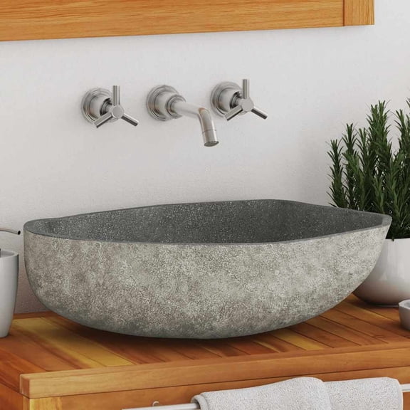 vidaXL Multicolor Other 18.1"-20.5" Oval Bathroom Sinks Sink