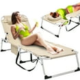thumbnail image 3 of Slsy Folding Camping Cot Bed with 2 Sided Cushion & Pillow, Oversized Face Down Tanning Chair with Face Arm Hole, Adjustable 5-Position Folding Lounge Chair, Folding Beach Chair, 3 of 21