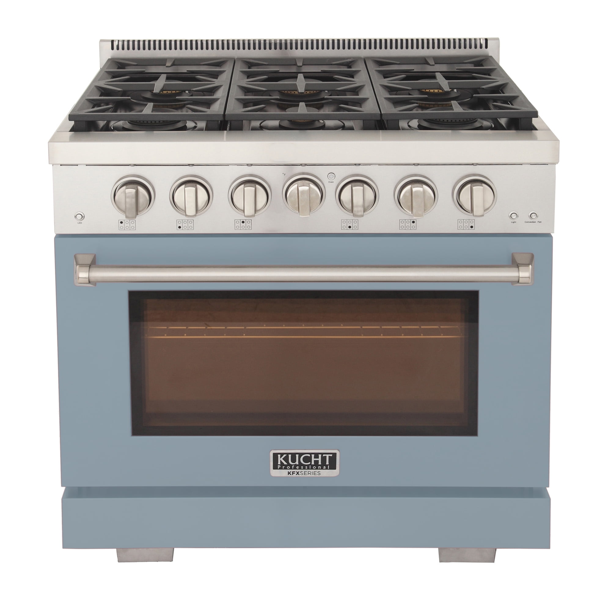 Professional 36-in Natural Gas Range in Light Blue with True Simmer Burners