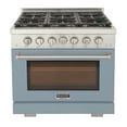 thumbnail image 3 of Professional 36-in Natural Gas Range in Light Blue with True Simmer Burners, 3 of 15