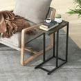 thumbnail image 2 of Costway C-shaped Side Table Industrial Sofa Table with Heavy-duty Metal Frame Gray, 2 of 9