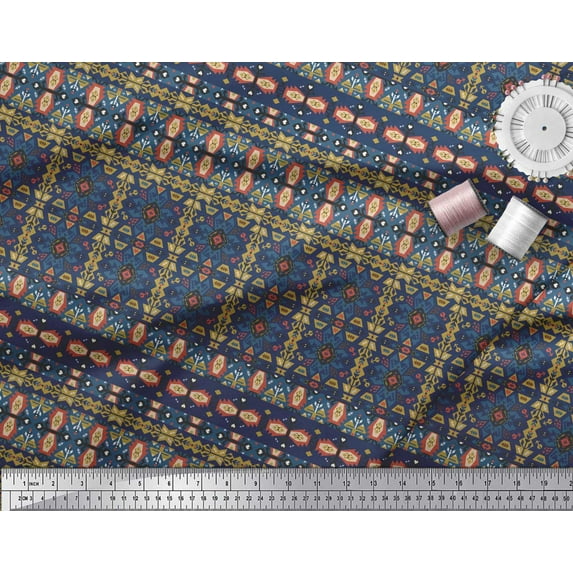 Soimoi Crepe Silk Fabric Aztec Southwestern Fabric Prints By Yard 42 Inch Wide