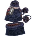 thumbnail image 2 of Gorro de invierno, conjunto de bufanda circular peruana, gorros con orejeras para esquiar, doble capa, 2 of 5
