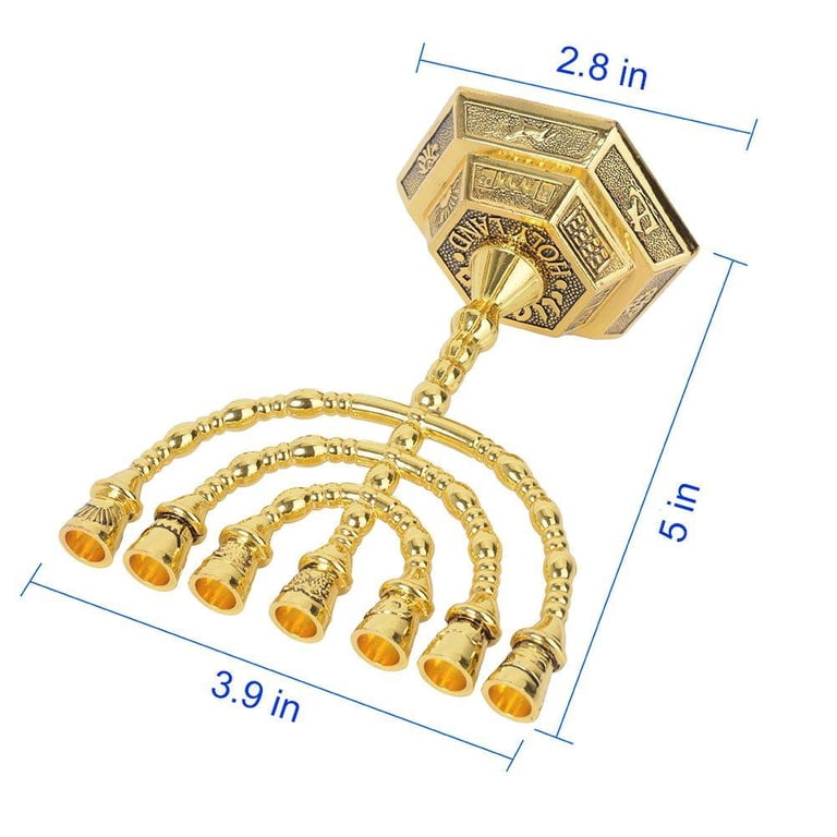 BRTAGG Gold 7-Branch Menorah with 12 Tribes Design photo 4