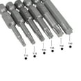 thumbnail image 2 of Unique Bargains Juego de puntas de destornillador Torx magnéticas de 1/4" de vástago hexagonal de 2" de longitud T10-T40 Acero S2 6 piezas, 2 of 5