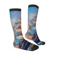 thumbnail image 4 of Lsque Sailing Ship Ocean Sunset Printed Crew Socks Men's Women's LightWeight Thin Casual Calf Socks ,Knee High Socks,Cotton Socks, 4 of 9