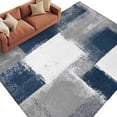 Area Rug 72×108in, Navy Blue Color Block Oil Painting Floor Carpet ...