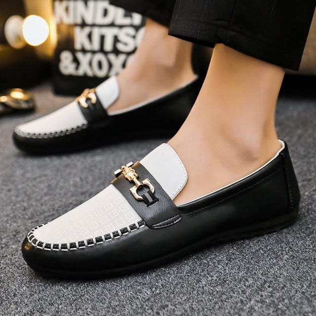 Zapatos Autumn Bean, zapatos de cuero pequeños de moda coreana para hombres, zapatos Joker de suela suave con personalidad para conducir, zapatos casuales perezosos para hombres