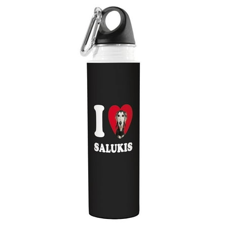 Tree-Free Greetings VB49111 I Heart Salukis Artful Traveler Stainless Water Bottle, 18-Ounce