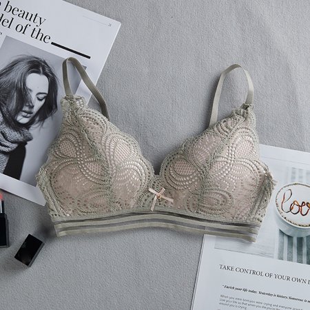 

FAVOLOOK Sexy No Steel Ring Bra Lace Floral Women Briefs Underwear Triangle Cup