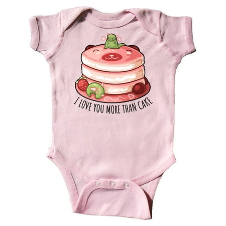 

Inktastic I Love You More Than Cake with Cute Dragons on Cake Gift Baby Boy or Baby Girl Bodysuit