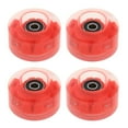 thumbnail image 2 of 4 Pack Roller Skate Wheels Luminous , with Bearings Installed - Outdoor Roller Skate Wheels for Double Row Skating & Skateboard 32x58mm, 82 Red, 2 of 9