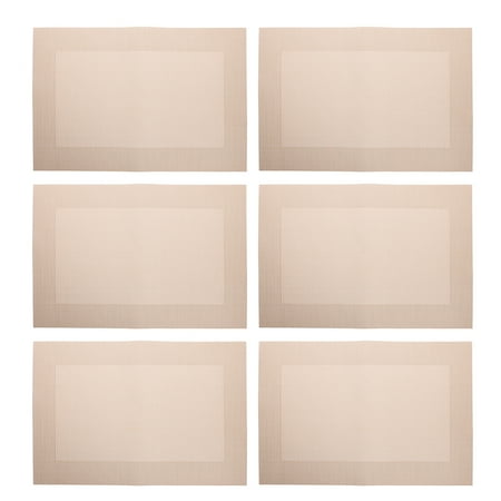 

Outdoor Placemats 6pcs Outdoor Placemat Heat Insulation Rectangular Place Mat Washable Table Mat