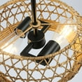 thumbnail image 6 of Fnova Farmhouse Rattan 11.8" 2-Light Chandelier, Height-Adjustable Ceiling Pedant Lighting Fixture for Kitchen Island and Living Room, 6 of 12