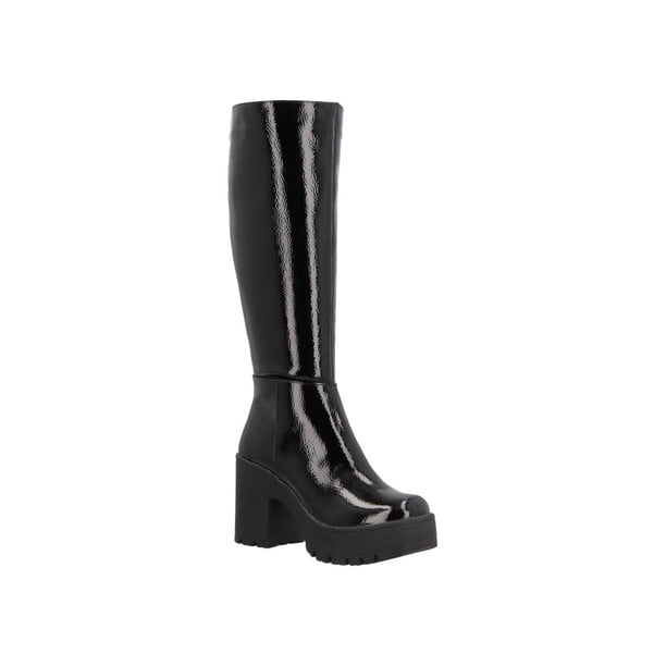 Botas Largas Casuales Mujer Miracol by Mama Lola Charol NEGRO 23.5