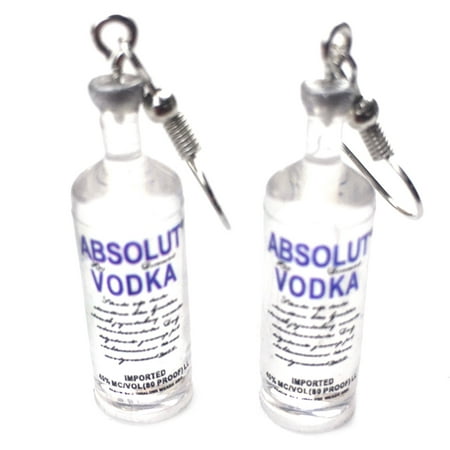 KABOER Women Vodka Bottle Drop Earrings Funny Drinking Style Cartoon Transparent Bottle Dangle Ear Hook Girl Ear