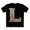 Black, variant on Letter L Graphic Design Tee Unisex 100 Cotton With Antique Gold Letters Artwork T-Shirt