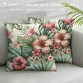thumbnail image 3 of GOSMITH Hawaiian Tropical Leaf Square Throw Pillow Cover Palm Banana Leaves Spring Hibiscus Plumeria Floral Plant Decorative Pillow Case Home Decor Pillowcase, 3 of 5