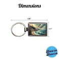 thumbnail image 3 of Abstract Shore Ocean Waves Landscape Metal Rectangle Keychain, 3 of 7