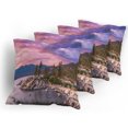 thumbnail image 5 of Ambesonne Nature Throw Pillow Cover 4 Pack, Secret Paradise Forest, 24", Grey Pink, 5 of 7