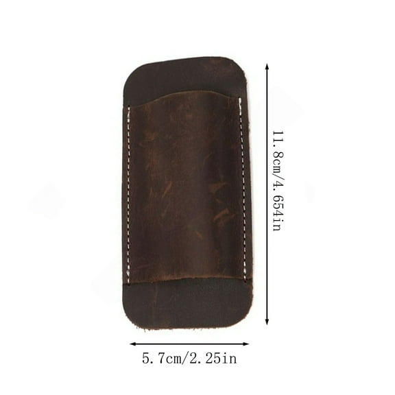 Leather Horizontal Knife Sheath - 2.25x4.65in EDC Belt Organizer, Compact Draw Knife Holder Holster, Durable Multitool Leather Holder - Coffee