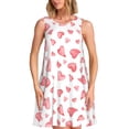 thumbnail image 1 of Vsdgher Robes d'Été Imprimé Cœurs pour Femmes Robe de Plage Décontractée Col en U Sans Manches Robe d'Été Ample avec Poche, 1 of 7