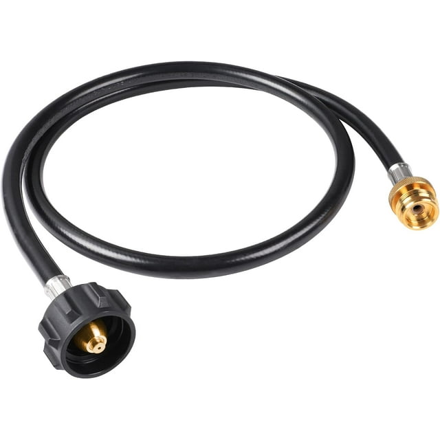 4 FT Universal Propane Adapter Hose, Connect 1 lb Small Appliances to Large Tanks, Compatible with Portable Heaters, Table Top Grills, Propane Stoves, Lanterns and More