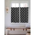 thumbnail image 6 of Tier Curtains 45 Inches Long, Modern Black Geometric Window Treatment Curtain Drapes, Abstract Art Morocco Aesthetic Window Half Privacy Curtains for Bedroom Bathroom, 42"x45", 2 Panels, 6 of 7