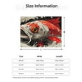 thumbnail image 5 of Qekee Abstract Red Koi Fish Art Print Throw Blanket, Flannel Home Decor, All Season Reversible Sherpa Bedding-60"x50", 5 of 6