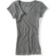 thumbnail image 1 of Camiseta gráfica con cuello en V Bulldog para mujer de Aeropostale, gris, grande, 1 of 1