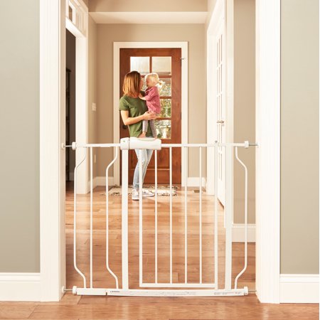 Evenflo Easy Walk Thru Baby Child and Pet Safety Doorway & Stairs Gate, White