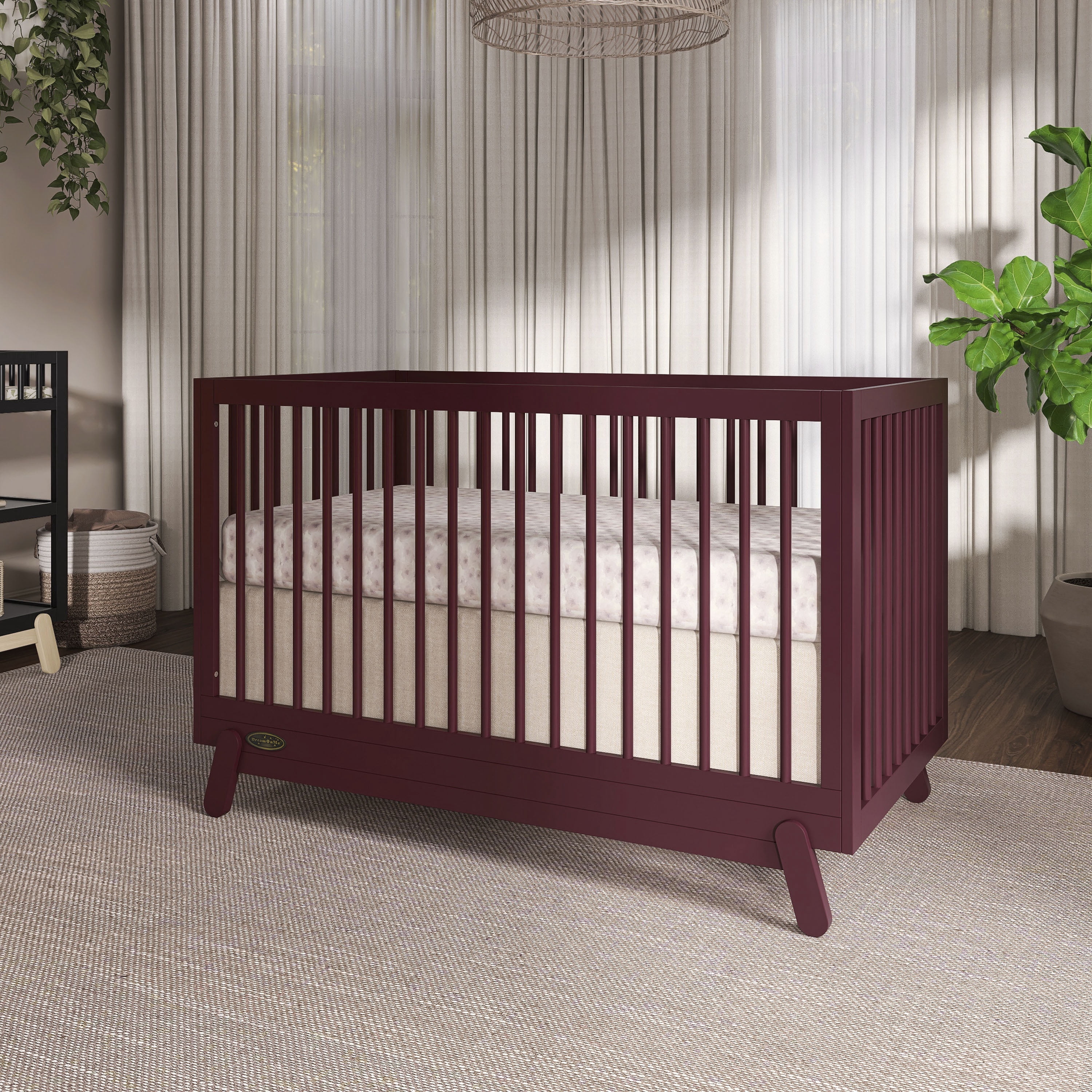 Dream On Me Hygge 5-in-1 Convertible Crib, Auburn