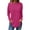 Hot Pink, variant on LEAVINGSUO Womens Tops Long Sleeve Clearance Fall Clothes Womens Round Neck Solid Color Fall Blouses Fashion Smocked Long Sleeve Shirts Tops Beige L