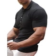 thumbnail image 3 of xiaxaixu Men’s Shirt, Short Sleeve Shirt Turn-down Collar Button Closure Ribbed Solid Summer Tops for Casual Daily, 3 of 6