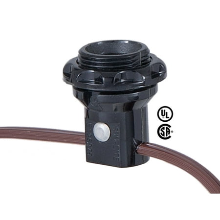 E12 Socket - B&P Lamp® 3-light, E12 candelabra socket harness set, each with phenolic ring and 18/2 wire leads