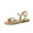 Gold, variant on Cushionaire Clara Casual Flat Girls Sandals, Adjustable Buckle Ankle Strap with Lightweight Cushioned Comfort Kids Sandals