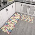 thumbnail image 2 of Pioneer Flower Floral Print Pattern Kitchen Rugs Sets Of 2,Anti Fatigue Kitchen Mat Rugs Non Slip Washable,Decorative Kitchen Floor Mats for Kitchen,Sink,Laundry,17"x30"+17"x47", 2 of 7