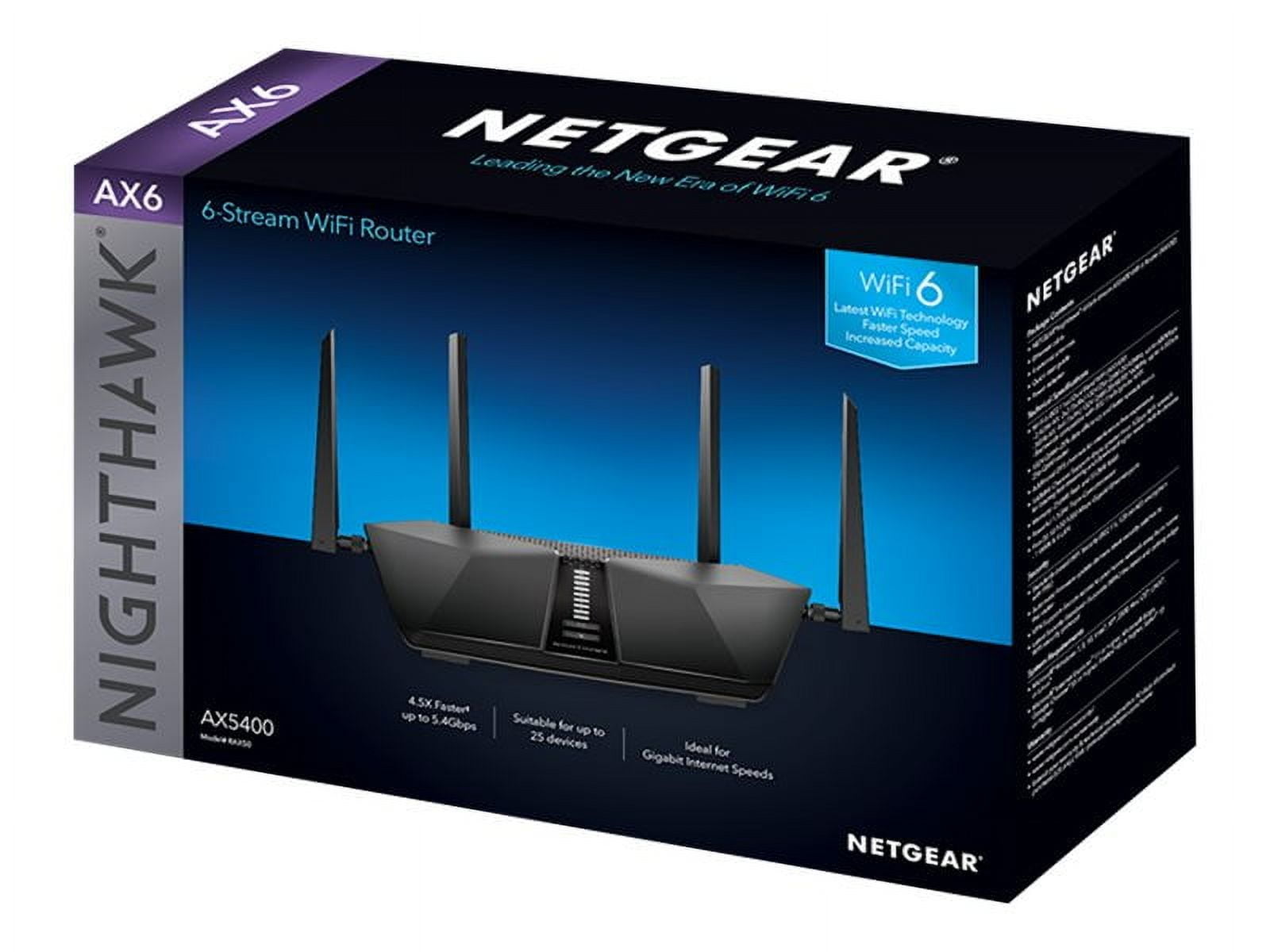 NETGEAR Nighthawk AX6 6-Stream AX5400 WiFi Router (RAX50-100NAS)