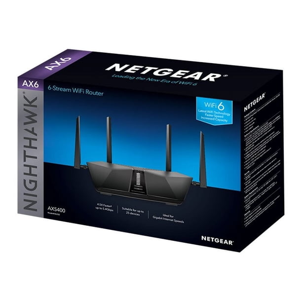 NETGEAR Nighthawk AX6 Dual Band Home WiFi Gaming Router, 6-Stream