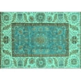 thumbnail image 1 of Ahgly Company Indoor Rectangle Oriental Turquoise Blue Traditional Area Rugs, 8' x 10', 1 of 4