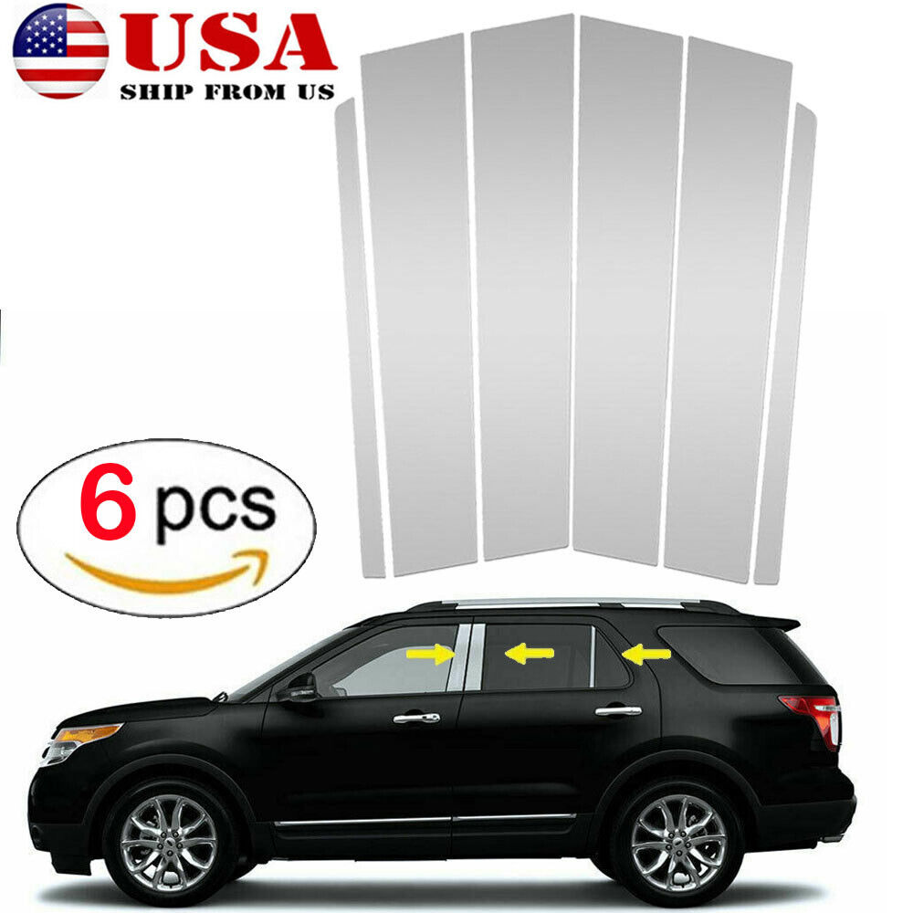 Chrome Car Door Pillar Cover Trim Strip for Ford Explorer 20112019