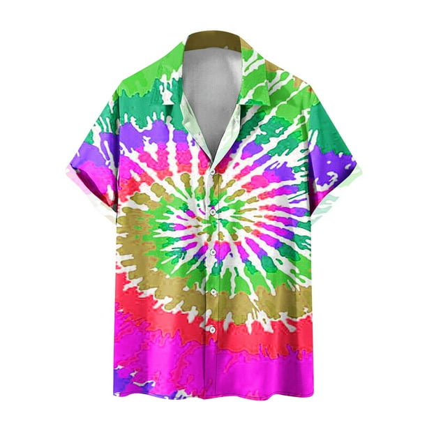 Camisas de Manga Larga para Hombres Blusa Cómoda de Cuello de Impresión, Camisa Casual de Poliéster para Uso Diario, de Fiesta Y de Primavera de Verano