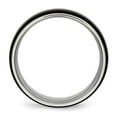 thumbnail image 3 of Auriga Fine Jewelry Stainless Steel Polished Black IP-plated 8 mm Ridged Edged Band for Women Size 10, 3 of 6