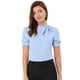 thumbnail image 1 of Top Elegante De BluDe ManCorDe OficiDe Las Camisas Del Cuello De PajariDe Las Mujeres Azul claro XS, 1 of 6