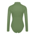 thumbnail image 6 of BYHONG Women's High Neck Solid Color Slim Fit And Body Shaping Underwear Green XL, 6 of 6