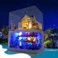 thumbnail image 3 of Hawaii Style Double-Story DIY Doll House With Dust-proof Cover, 3 of 8