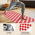 thumbnail image 4 of Red and Black Checkered Pattern Hot Yoga Mat Towel Non Slip for Hot Yoga - Quick-Drying Yoga Mat Cover with 4 Corner Pockets with Travel Bag - Hot Yoga Towel Non Slip 74"x26", 4 of 6