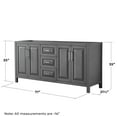 thumbnail image 3 of Wyndham Collection WCV252572DBBCXSXXMXX Daria 71" Double Free Standing Vanity Cabinet Only, 3 of 7