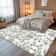 thumbnail image 5 of 5x8 Area Rugs, Sage Green Flower Non-Skid Rubber Backing Large Rectangle Rugs - Living Room Bedroom Home Office, Vintage Farmhouse Boho Leaf Spring Indoor Floor Mat Carpets Washable Rug, 5 of 9